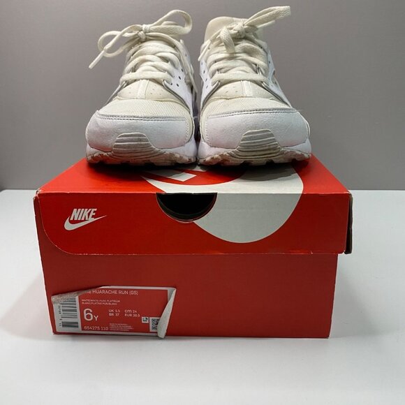 Nike Air Huarache Run G5 White Pure Platinum Youth Size 6 - Picture 8 of 9